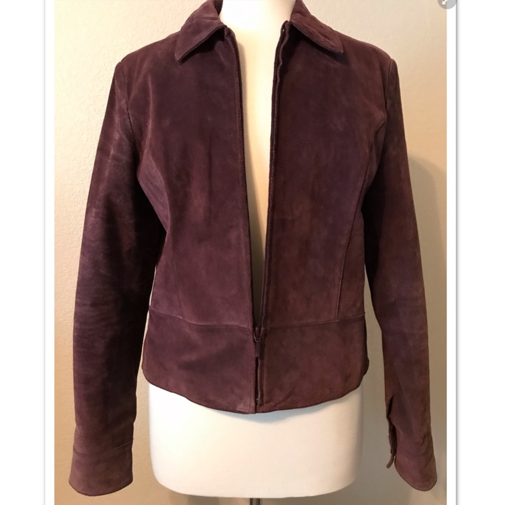 Suede Jacket, Eggplant/Plum, M
